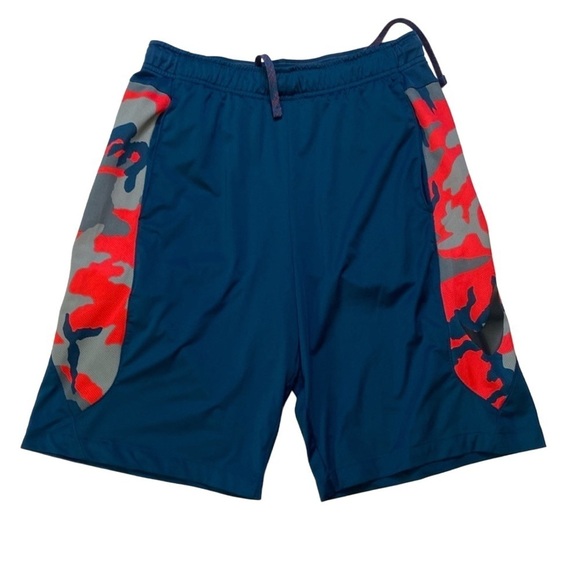 Mens Nike Training mesh athletic shorts size M camp blue red gray - Picture 1 of 6